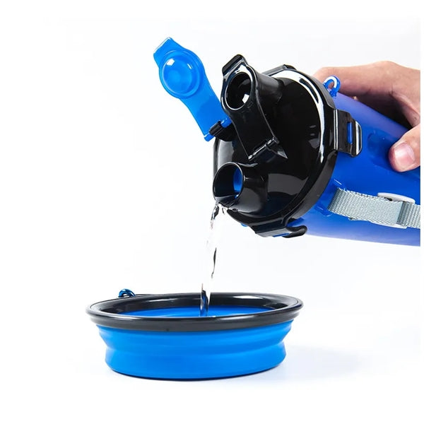 Pet Food and Water Bottle With Bowl