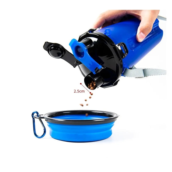 Pet Food and Water Bottle With Bowl