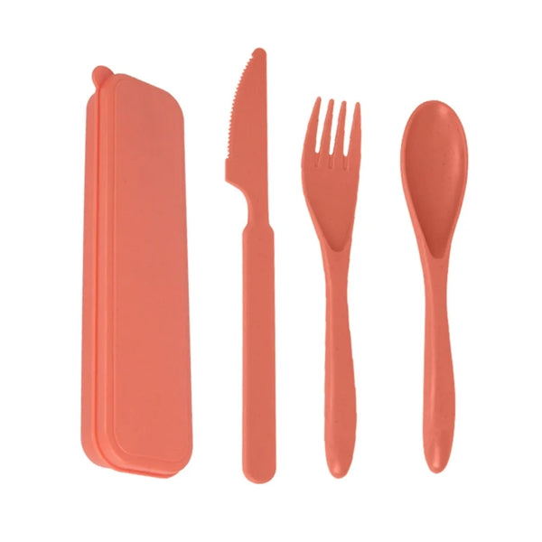 Portable 3 Piece Wheat Straw Cutlery