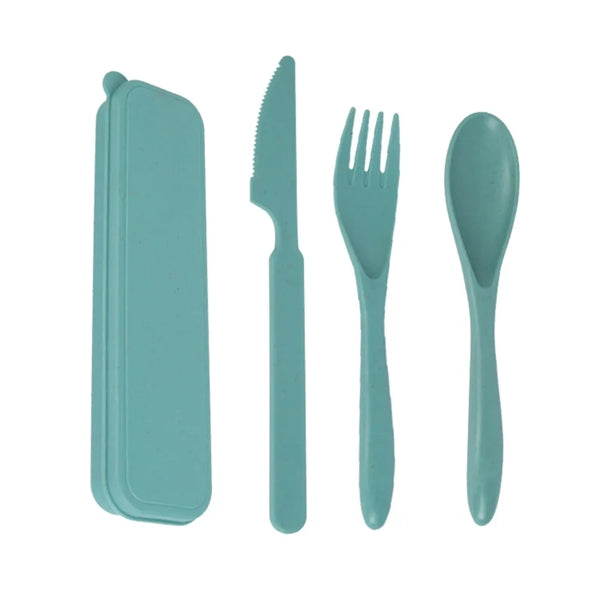 Portable 3 Piece Wheat Straw Cutlery