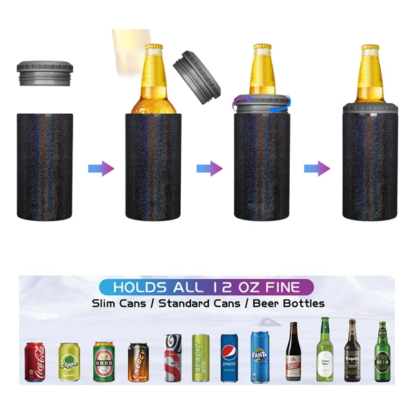 16oz Stainless Steel 3-in-1 Can Cooler