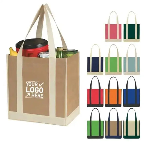 Non-Woven Two-Tone Shopping Tote Bag