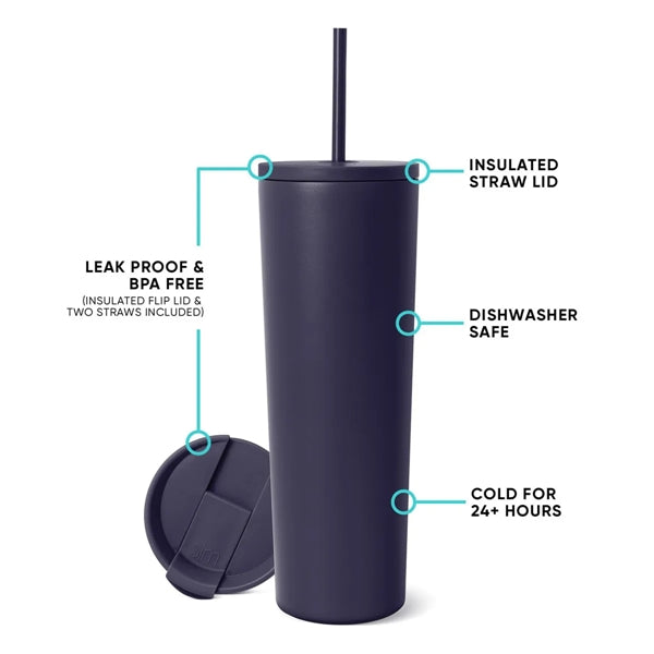 20 OZ Stainless Steel Insulated Tumbler with Lid and Straw