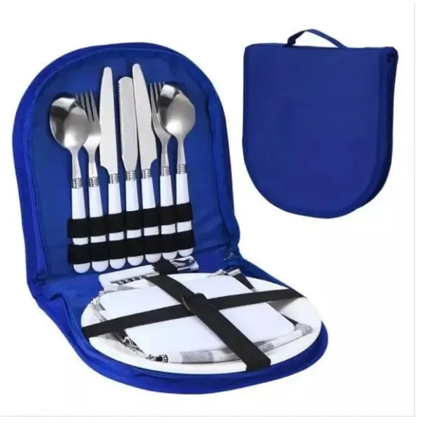 Stainless Steel Tableware Picnic Set Storage Bag