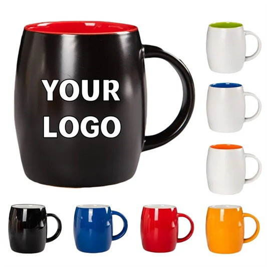 13 oz. Barrel Shape Ceramic Coffee Mug