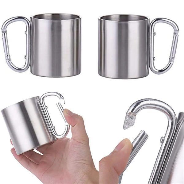 Stainless Steel Carabiner Mug