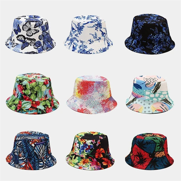 Full Color Imprint Reversible Cotton Bucket Hat
