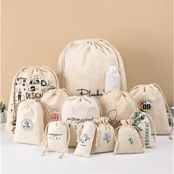 Resuable Cotton Drawstring Bread Bag