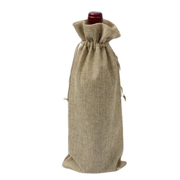 Canvas Wine Bottle Gift Bag (with drawstring)