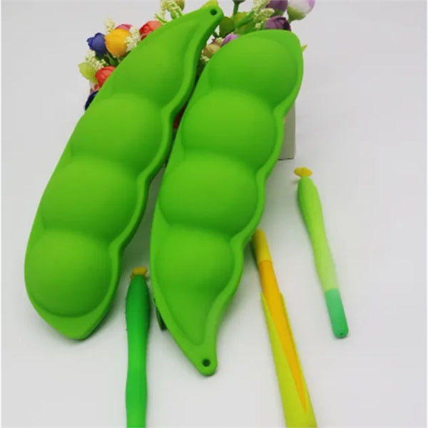 Pea Shape 3D Silicone Pencil Case