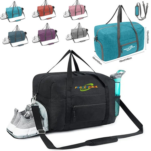 Sports Gym Duffel Bag with Wet Pocket & Shoes Compartment