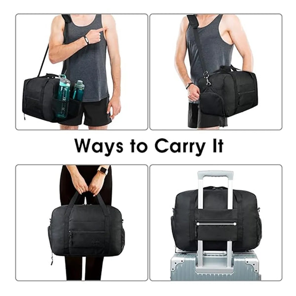 Sports Gym Duffel Bag with Wet Pocket & Shoes Compartment
