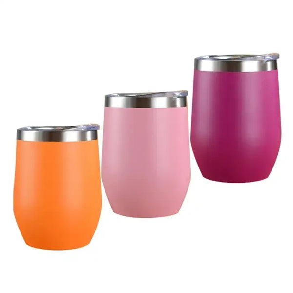 12oz Egg Shape Double Wall Stainless Steel Stemless Tumbler