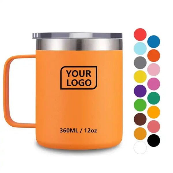 12oz Stainless Steel Insulated Tumbler Mug With Handle