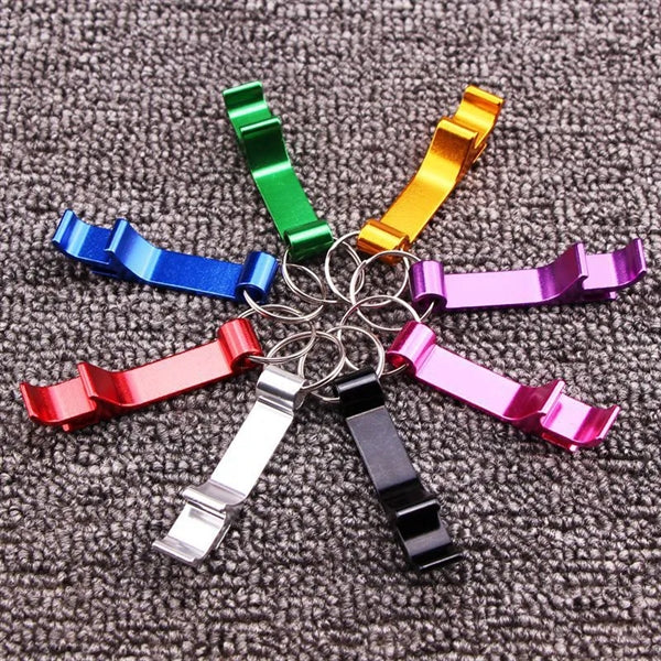 Portable Aluminum Bot tle Opener Keychain With Vibrant Color