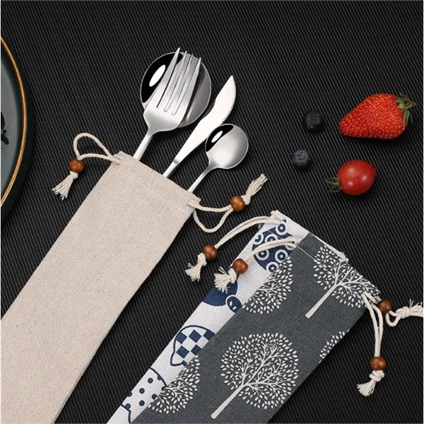 Stainless Steel Tableware set with Pouch