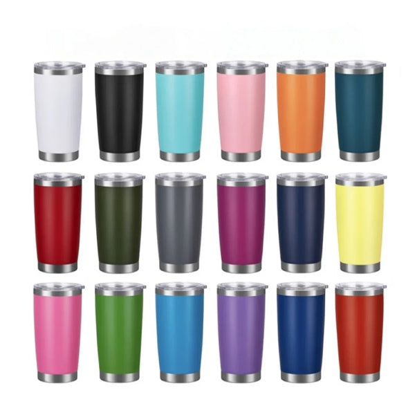 20oz Tumblers Double Wall Stainless Steel Mugs With Lid