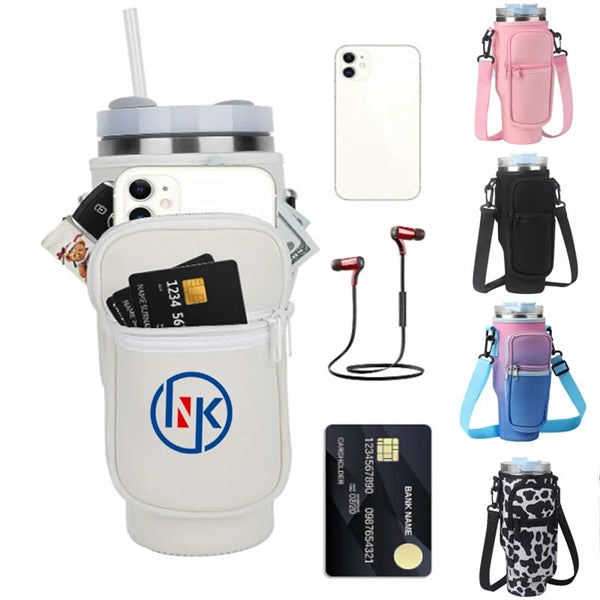 40oz Water Bottle Tumbler Carrier Bag with Phone Pocket