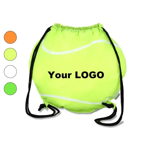 Tennis Design 210D Polyester Drawstring Bag
