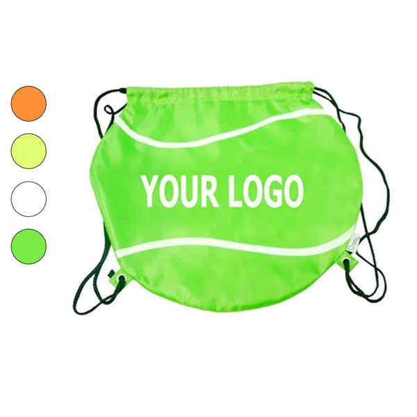 Tennis Design 210D Polyester Drawstring Bag
