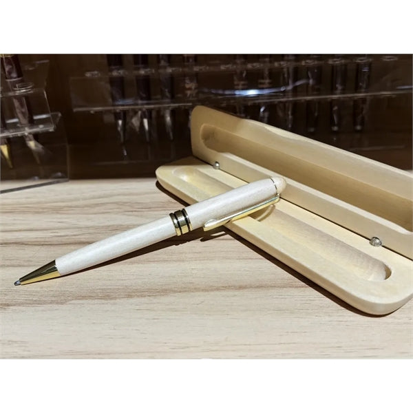 Pen Set Maplewood Case Gift