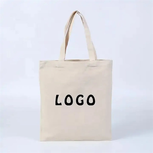Natural Cotton Solid Color Canvas Tote Bag