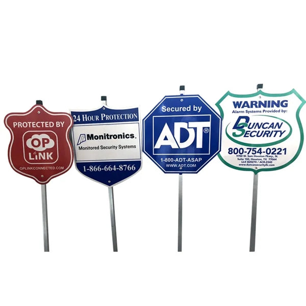 Aluminum Custom Warning Sign with Stake