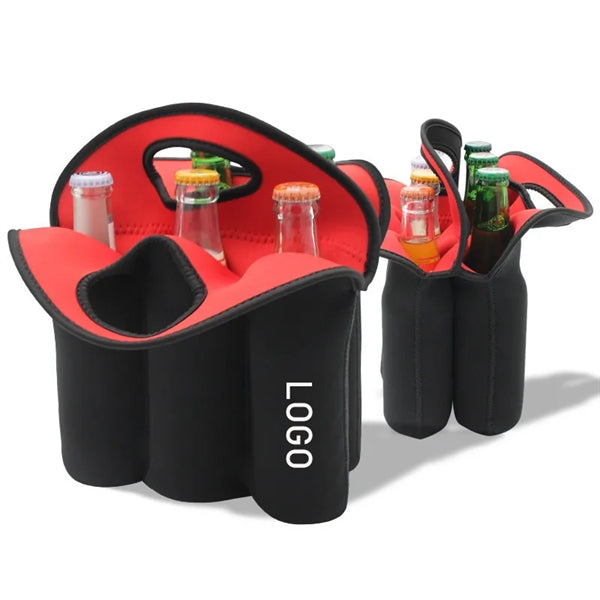 6 Pack Beer Cooler Wine Bottle Neoprene Tote Bag