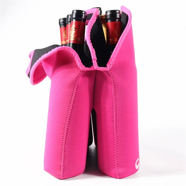 6 Pack Beer Cooler Wine Bottle Neoprene Tote Bag