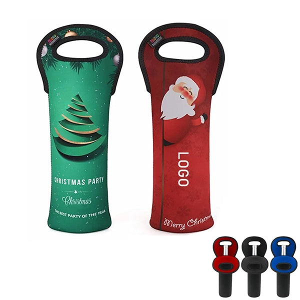Insulated Neoprene Single Bottle Wine Tote Carrier Bags