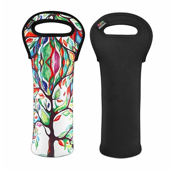 Insulated Neoprene Single Bottle Wine Tote Carrier Bags