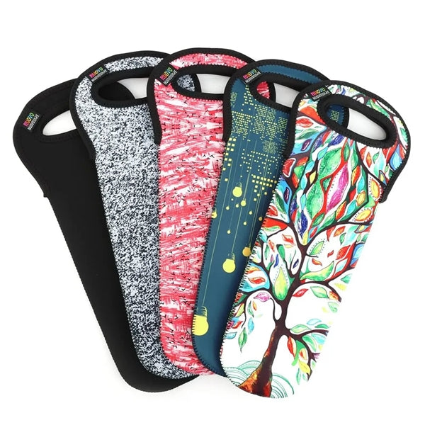 Insulated Neoprene Single Bottle Wine Tote Carrier Bags