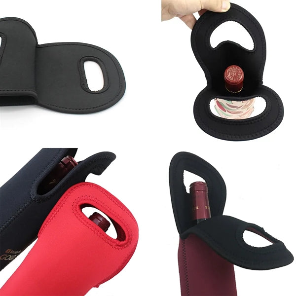 Insulated Neoprene Single Bottle Wine Tote Carrier Bags