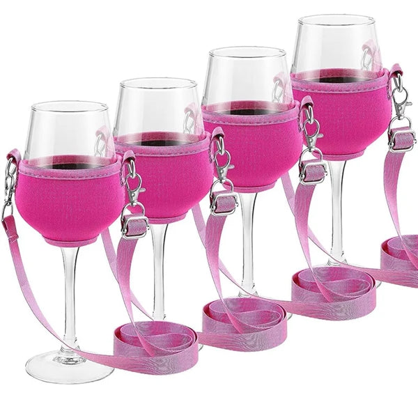 Hand Free Lanyard Wine Glass Holder Necklace