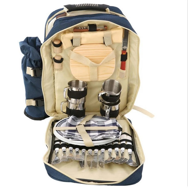 Large Capacity Picnic Backpack Set For 4 Person