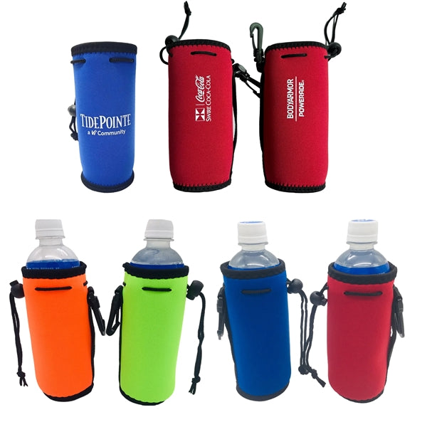 Neoprene Bottle Insulator w/ Drawstring Closure & Carabiner