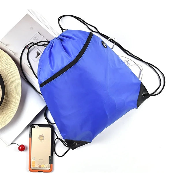 Drawstring Backpack w/ Zipper