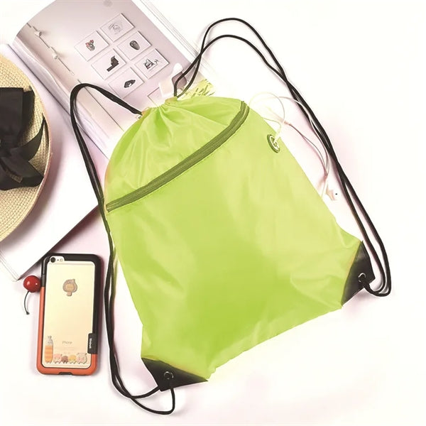 Drawstring Backpack w/ Zipper
