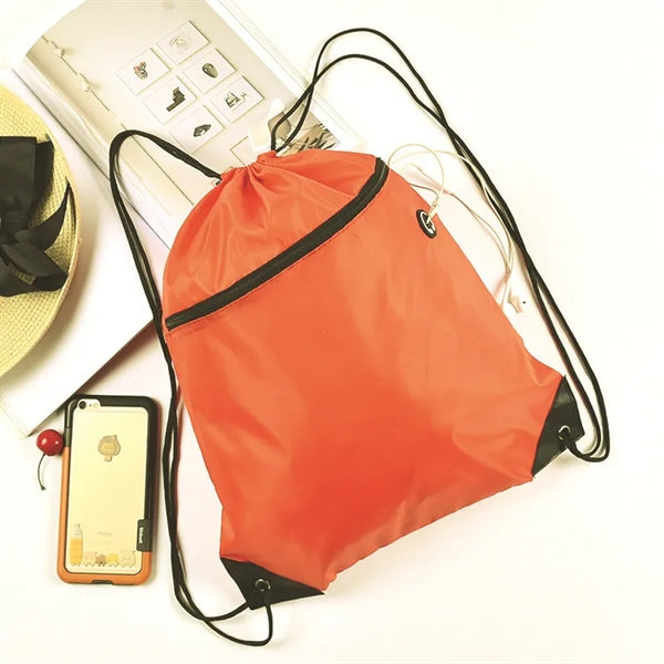 Drawstring Backpack w/ Zipper