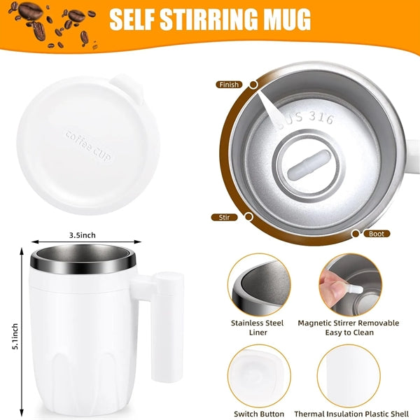 Automatic Self Stirring Stainless Steel Smart Coffee Mug