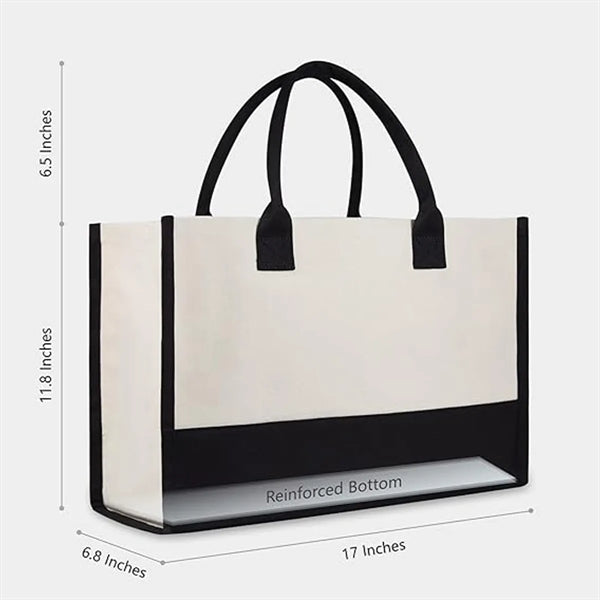 Initial Canvas Beach Bag