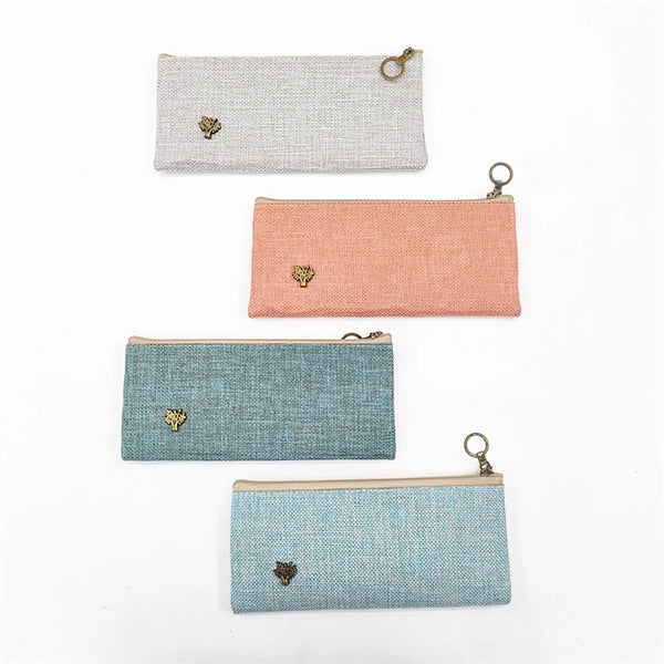 Classic Design Linen Pencil Case