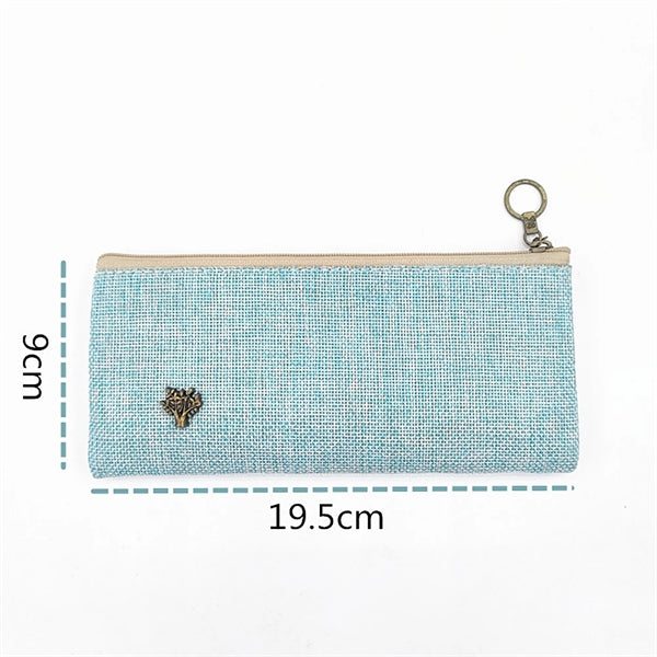 Classic Design Linen Pencil Case