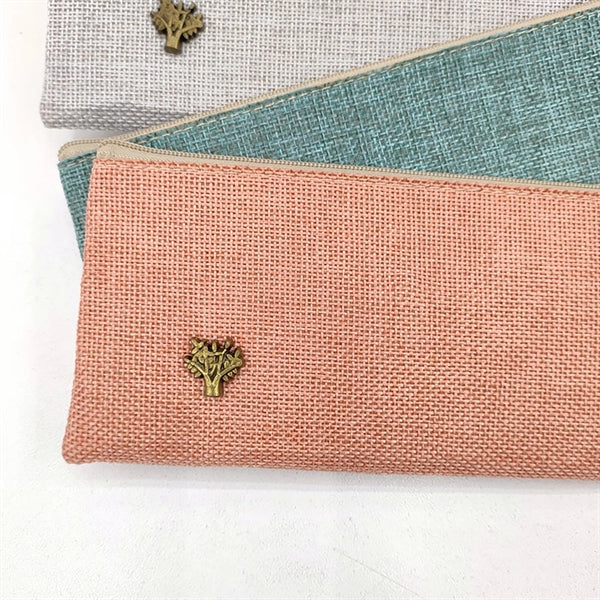 Classic Design Linen Pencil Case