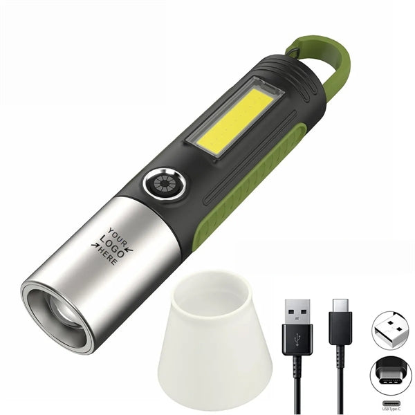 High Lumens Zoomable Laser Wick LED Tactical Flashlight