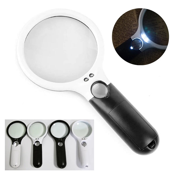 Handheld Dual-Lens LED Jewelry and Reading Magnifying Glass