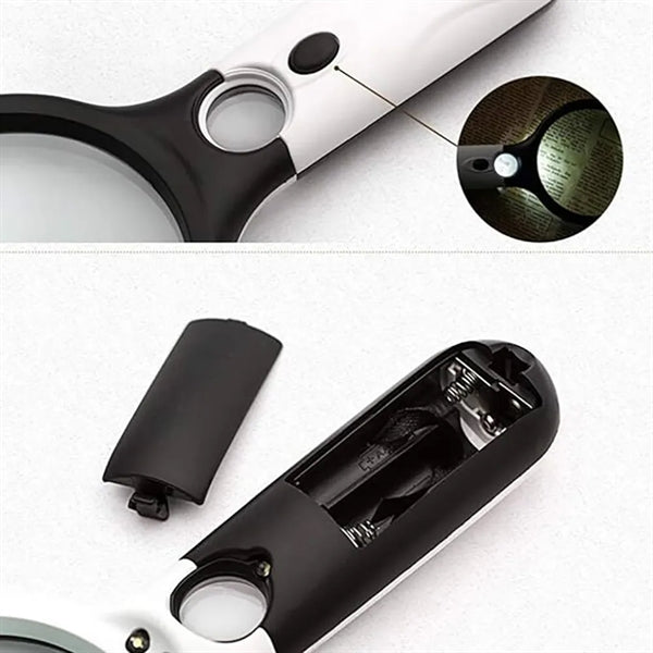 Handheld Dual-Lens LED Jewelry and Reading Magnifying Glass