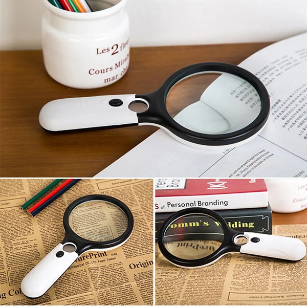 Handheld Dual-Lens LED Jewelry and Reading Magnifying Glass