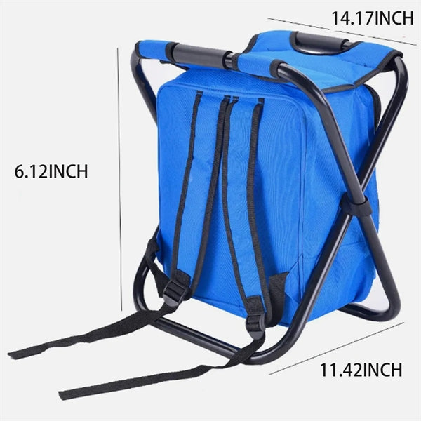 Folding Portable Camping Chair With Cooler Insulated Bag