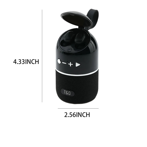 Portable Bluetooth Speaker With Wireless Sports Headphone